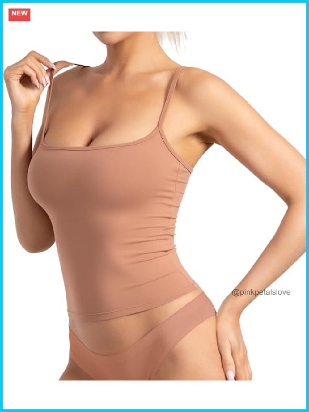 Y2K Square Neck Spaghetti Strap Tank Top Going Out Cami Basic Sleeveless Blouse